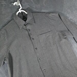 Van‎ Heusen Dress Shirt Gray Plaid Long Sleeve Button Up Medium